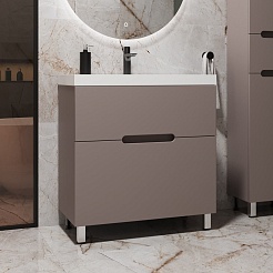 Style Line Тумба под раковину Матис 80 тауп темный – фотография-2